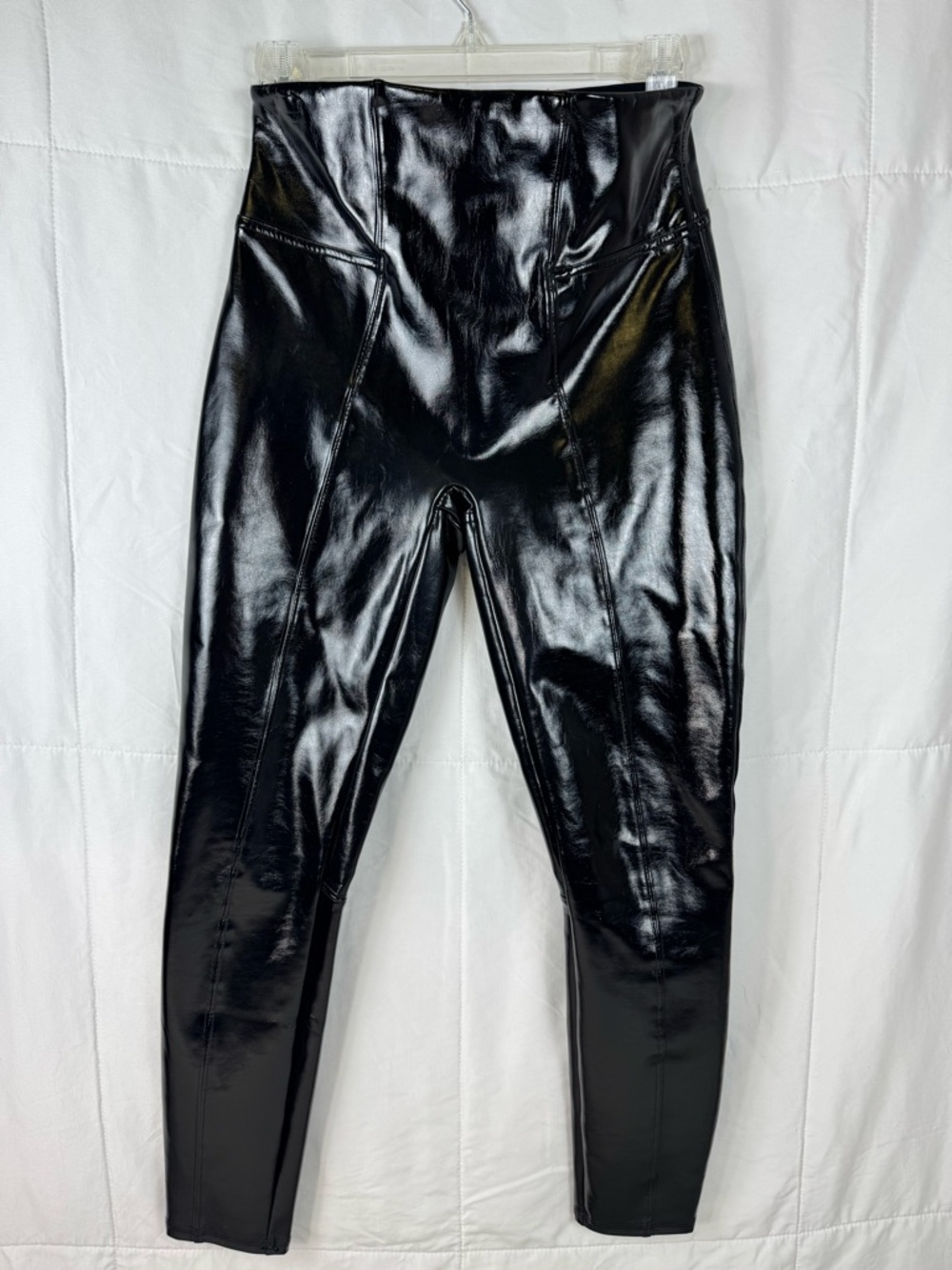 Spanx Faux Leather Leggings Petite Small Black High Rise